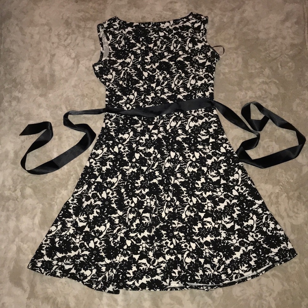 Black and white flower dress